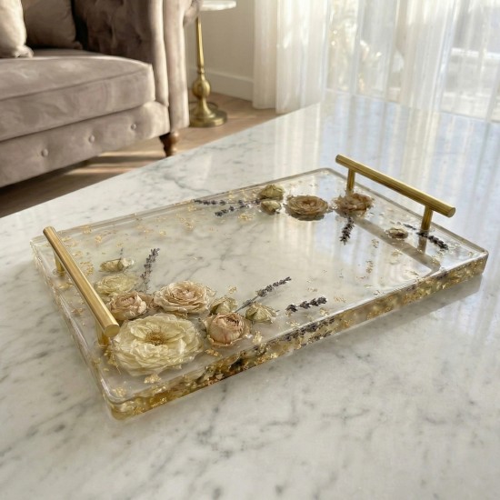 Epoksi Dikdörtgen Söz ve Nişan Tepsisi Kalıbı 25x30 CM