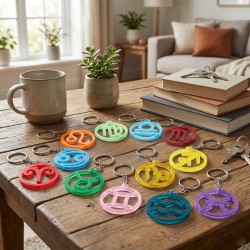 Epoksi Yuvarlak Burç Kalıbı Anahtarlık ve Kolye Kalıbı