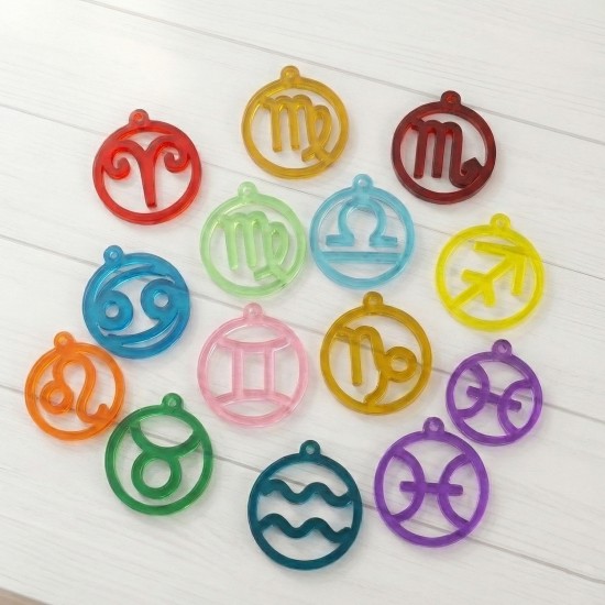 Epoksi Yuvarlak Burç Kalıbı Anahtarlık ve Kolye Kalıbı