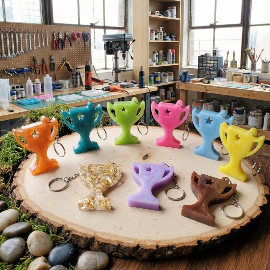 Epoksi Kupa Model Anahtarlık ve Kolye Kalıbı 10 Lu