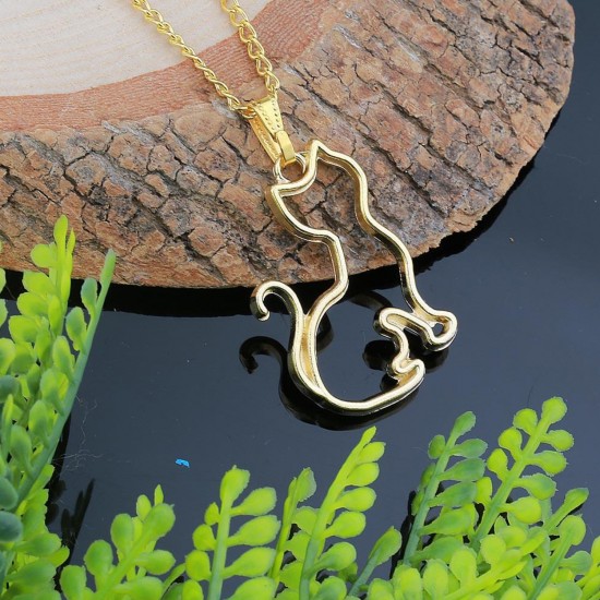 Epoksi Oturan Kedi Model Metal Kolye Takı Ucu (5 Adet)