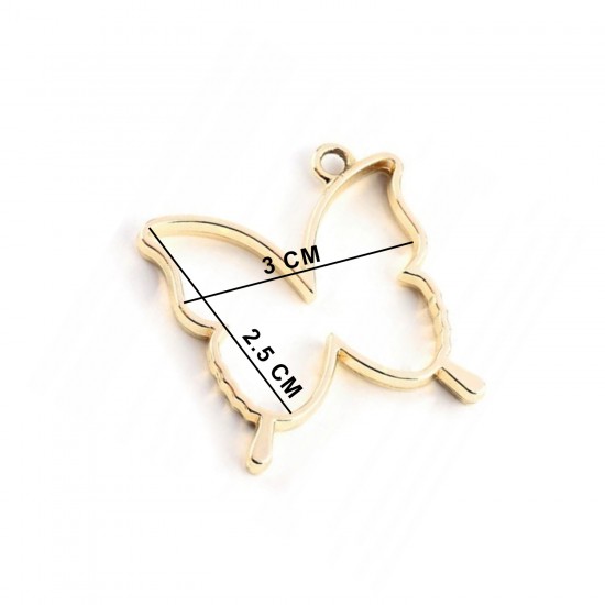 Epoksi Kelebek Model Metal Kolye Takı Ucu (5 Adet)