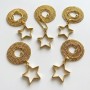 Epoksi Yıldız Model Metal Kolye Takı Ucu (5 Adet)