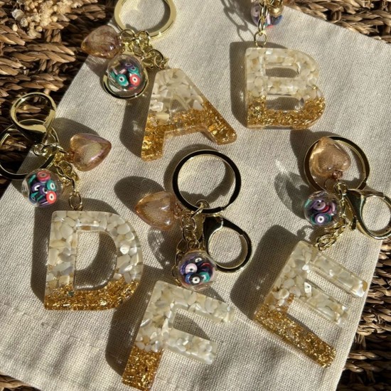 Epoksi Çoklu Silikon Kalıp Ç Harfi (Düz) Anahtarlık Reçine Seri Döküm Kalıbı 4.5 CM 10 Lu