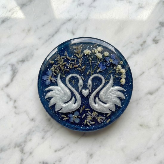 Epoksi Kuğu Desenli Magnet Kalıbı 7 CM