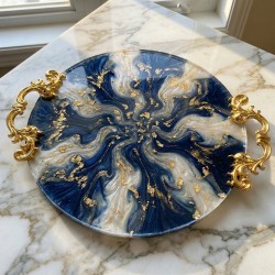 Barok Desenli Vintage Stil Lüks Tepsi ve Sunum Kulpu 9 CM (2 Adet)