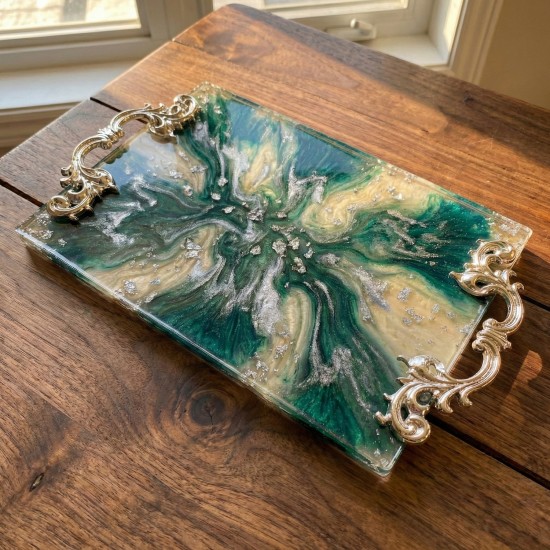 Barok Desenli Vintage Stil Lüks Tepsi ve Sunum Kulpu 9 CM (2 Adet)