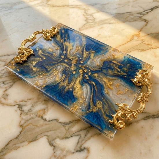 Barok Desenli Vintage Stil Lüks Tepsi ve Sunum Kulpu 9 CM (2 Adet)