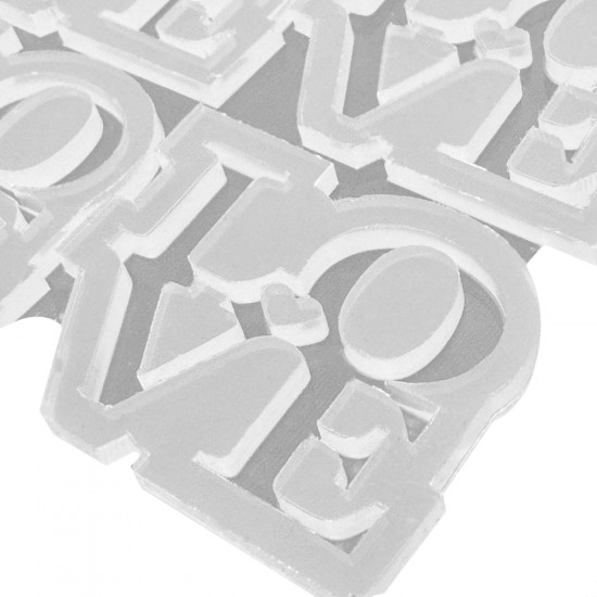 Epoksi Sevgililer Gününe Özel Love Yazılı Anahtarlık Kalıbı 6 Lı