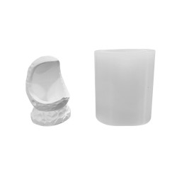 Silikon 3D Ayaklı Ay Hilal Model Taş Tozu Mumluk Kalıbı