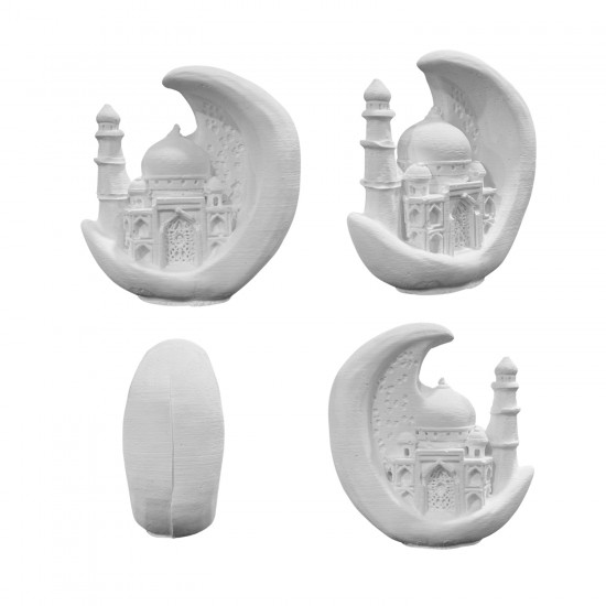 Silikon 3D Ay Hilal İçinde Cami Model Taş Tozu Kalıbı