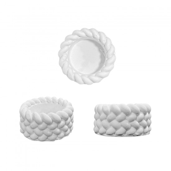 Silikon 3D Örgü Desenli Taş Tozu Mumluk Kalıbı