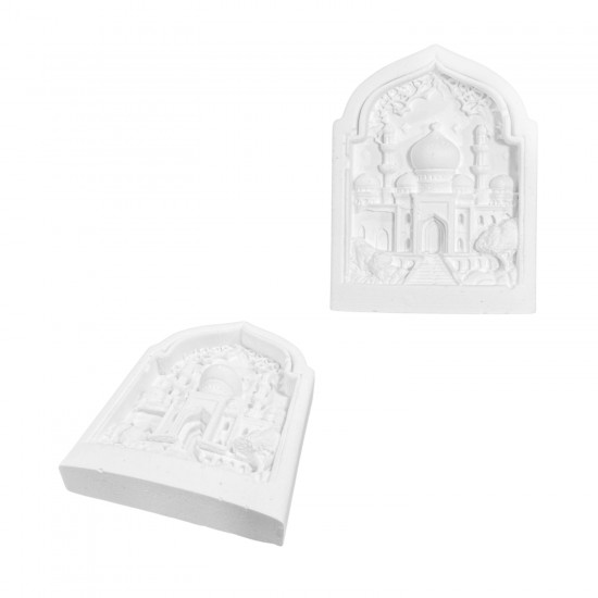Silikon 3D Cami Motifli Taş Tozu ve Mum Kalıbı