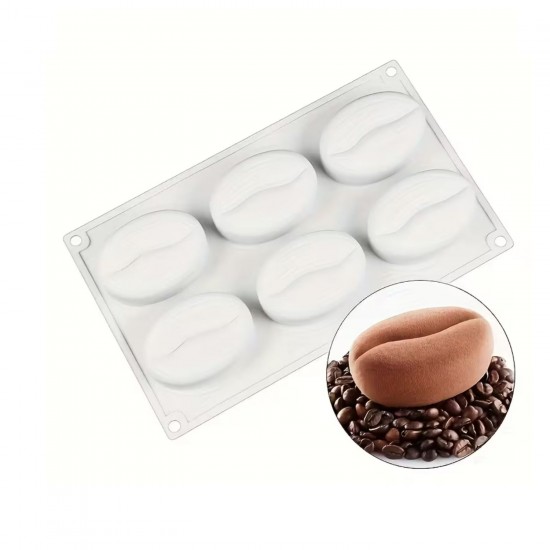 Silikon Kek Kalıp Sugarcraft Kahve Çekirdekleri Kalıbı Şeker Hamuru Çikolata Kalıbı 6 Lı