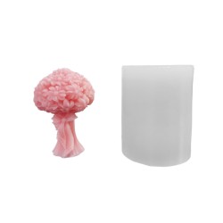 Silikon 3D Kurdeleli Çiçek Buketi Mum Kalıbı