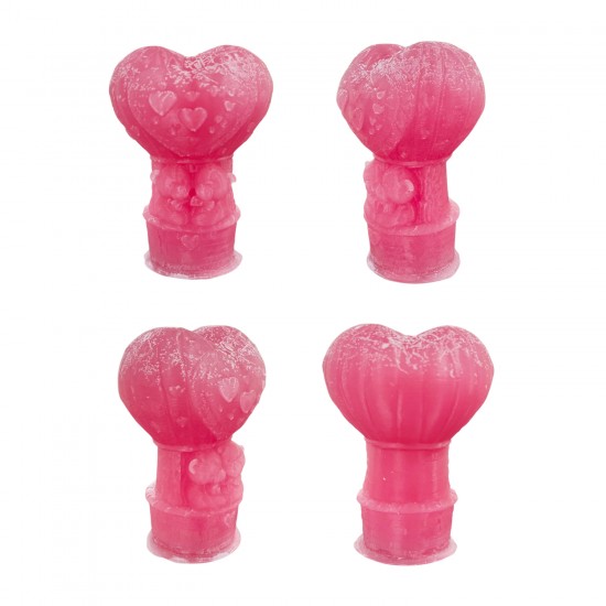 Silikon 3D Kalp Balonu İçinde Minik Ayıcık Çifti Mum Kalıbı