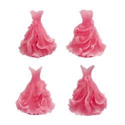 Silikon 3D Çiçekli Balo Elbisesi Mum Kalıbı