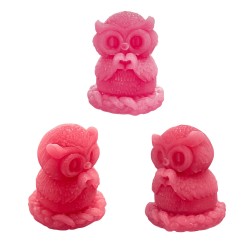 Silikon 3D Sevimli Kalp Yapan Baykuş Mum Kalıbı