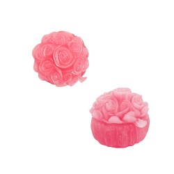 Silikon 3D Saksıda Gül Buketi Mum Kalıbı