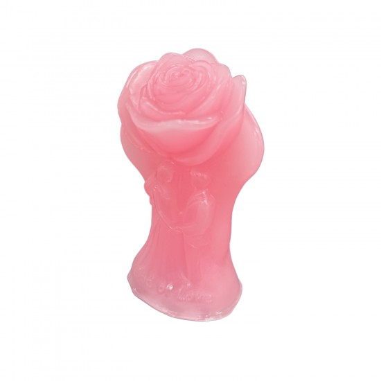 Silikon 3D Gül İçinde Çift Figürlü Mum Kalıbı