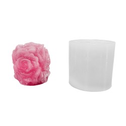 Silikon 3D Silindir Gül Buketi Mum Kalıbı