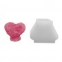 Silikon 3D Ayaklı Pıtırcıklı Love Yazılı Kalp Mum Kalıbı