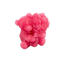 Silikon 3D Çiçek Buketli Sevimli Ayıcık Mum Kalıbı