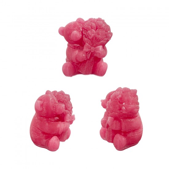 Silikon 3D Çiçek Buketli Sevimli Ayıcık Mum Kalıbı