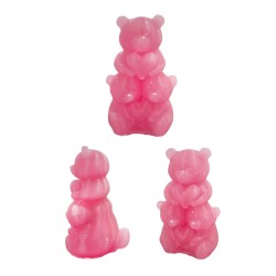 Silikon 3D Kalpli Sevimli Ayıcıklar Mum Kalıbı