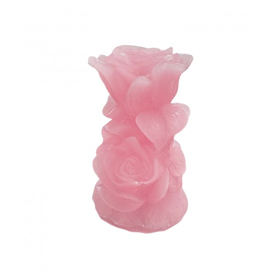 Silikon 3D Vazo Formlu Gül Mum Kalıbı