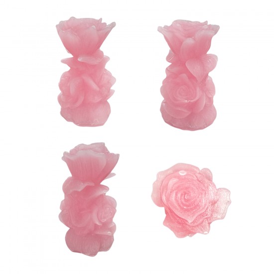 Silikon 3D Vazo Formlu Gül Mum Kalıbı