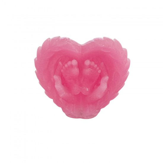 Silikon 3D Kalp Kanatlı Bebek Ayağı Mum Kalıbı