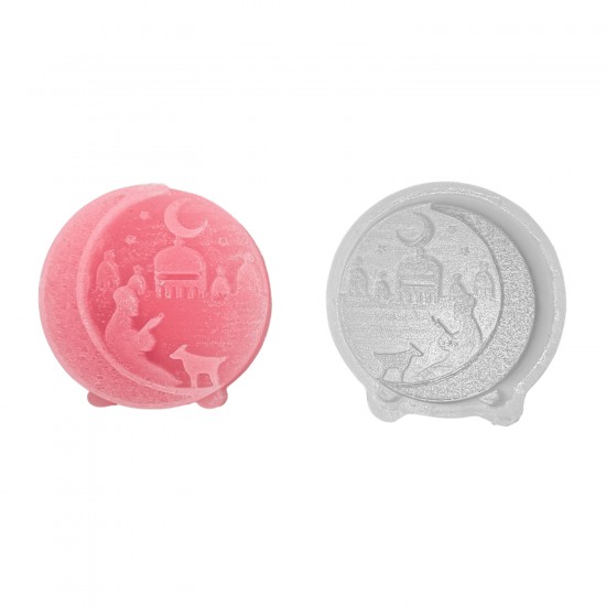 Silikon Cami ve Kuzulu Hilal Figürlü Mum Kalıbı