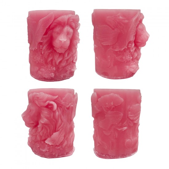 Silikon 3D Kabartmalı Aslan Şeklinde Sütun Mum Kalıbı