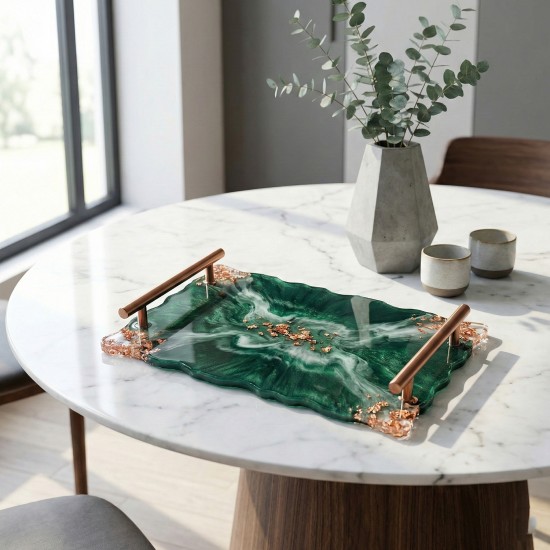 Epoksi Dikdörtgen Dalgalı Söz ve Nişan Tepsisi Kalıbı 29.5x20 CM