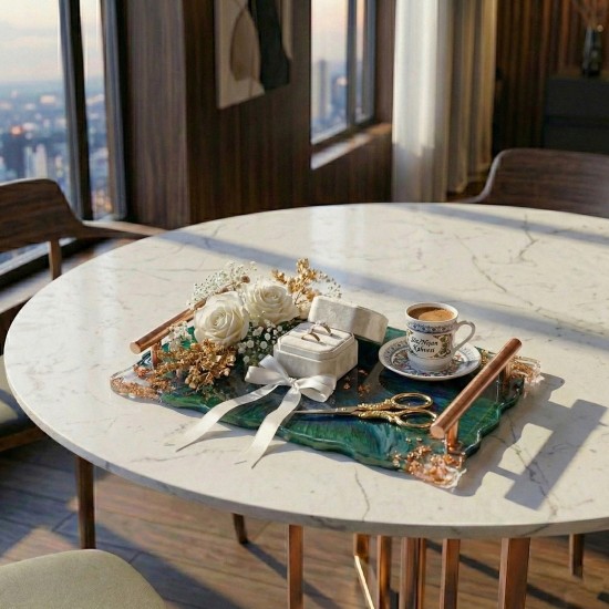 Epoksi Dikdörtgen Dalgalı Söz ve Nişan Tepsisi Kalıbı 26.5x17 CM