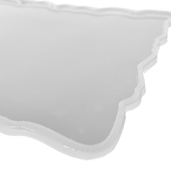 Epoksi Dikdörtgen Dalgalı Söz ve Nişan Tepsisi Kalıbı 26.5x17 CM