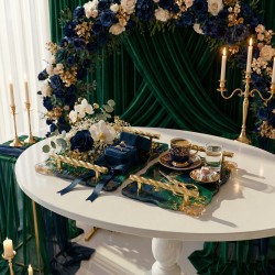 Epoksi Dikdörtgen Dalgalı Söz ve Nişan Tepsi Kalıbı Seti 2 Li