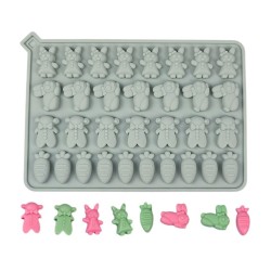 Silikon Tavşan Hayvan Havuç Figürleri Haribo Çikolata Ve Jelibon Kalıbı