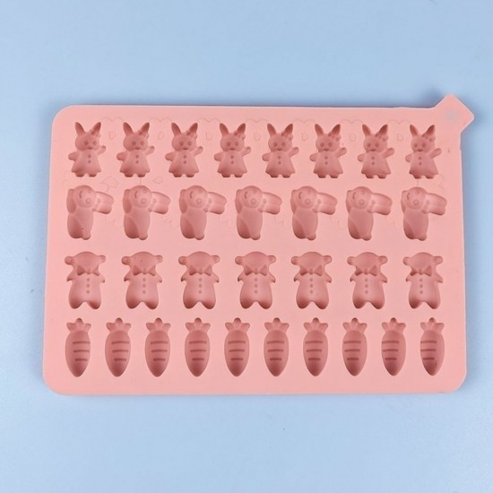 Silikon Tavşan Hayvan Havuç Figürleri Haribo Çikolata Ve Jelibon Kalıbı