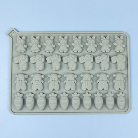 Silikon Tavşan Hayvan Havuç Figürleri Haribo Çikolata Ve Jelibon Kalıbı