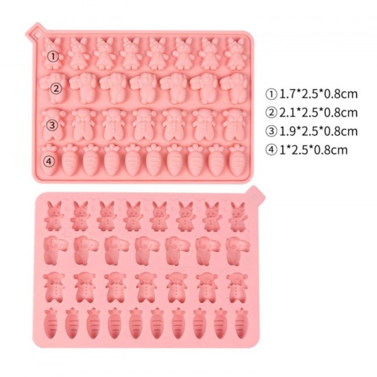 Silikon Tavşan Hayvan Havuç Figürleri Haribo Çikolata Ve Jelibon Kalıbı