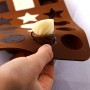 Silikon Çoklu Yıldız Kare Kalp Desenli Çikolata Kalıbı 24 Lü