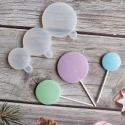 Silikon Yuvarlak Model 3 Farklı Boy Şeker Lolipop Kalıbı