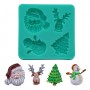 Silikon Yılbaşı Temalı (Kardan Adam, Geyik, Noel Baba, Çam Ağacı) Şeker Hamuru Kalıbı