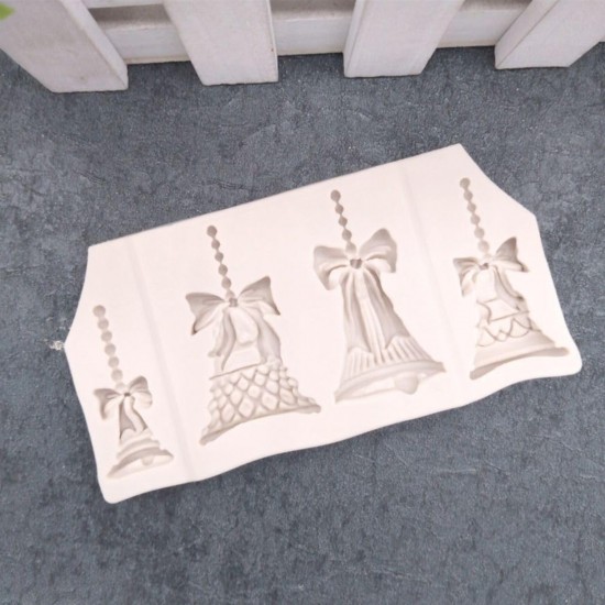 Silikon 4 Farklı Model Noel Çanı Şeker Hamuru Kalıbı