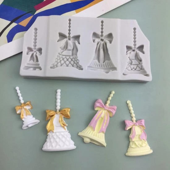 Silikon 4 Farklı Model Noel Çanı Şeker Hamuru Kalıbı