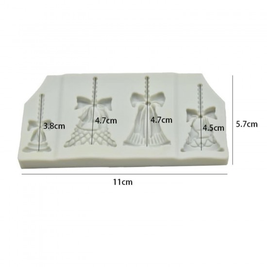 Silikon 4 Farklı Model Noel Çanı Şeker Hamuru Kalıbı