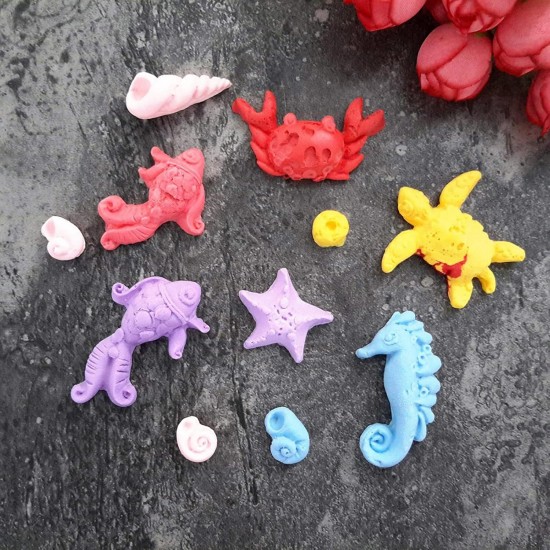 Silikon Deniz Canlıları Figürleri Şeker Hamuru Kalıbı