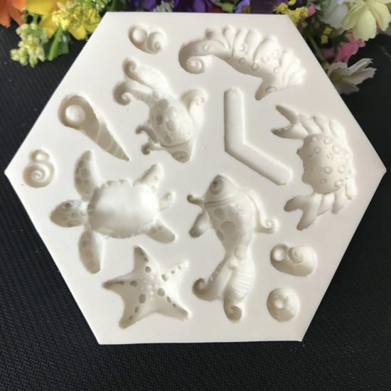 Silikon Deniz Canlıları Figürleri Şeker Hamuru Kalıbı